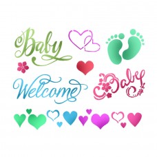 Stencil D méret 20x15 cm - Baby Welcome
