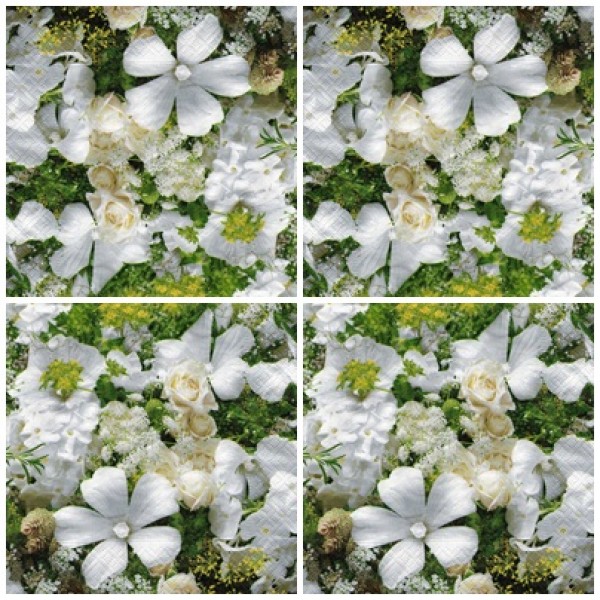 Szalvéta fehér virág