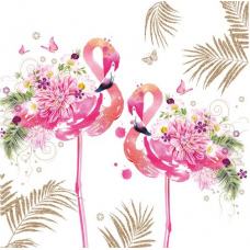 Floral Flamingos papírszalvéta