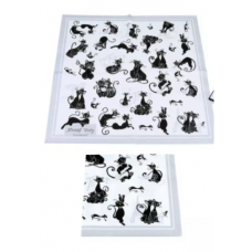 Fekete macskás Papírszalvéta 33x33cm