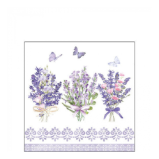 Lovely lavender white papírszalvéta 25x25cm