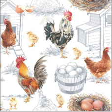 Chicken Farm papírszalvéta 25x25cm
