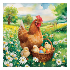 Easter chicks in meadow papírszalvéta 33x33cm